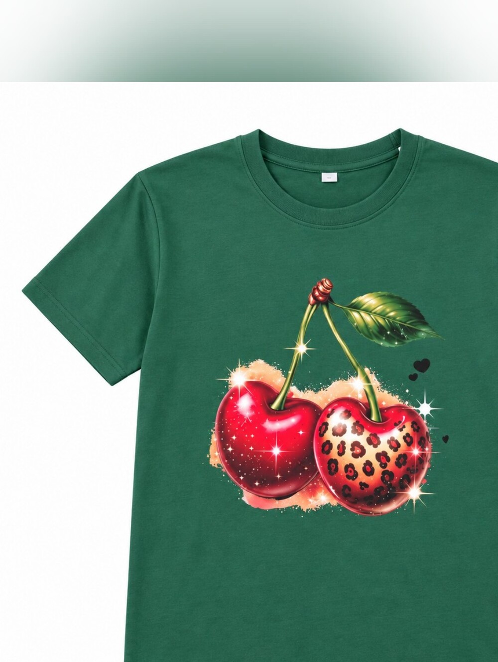 Green Graphic Cherry Tee